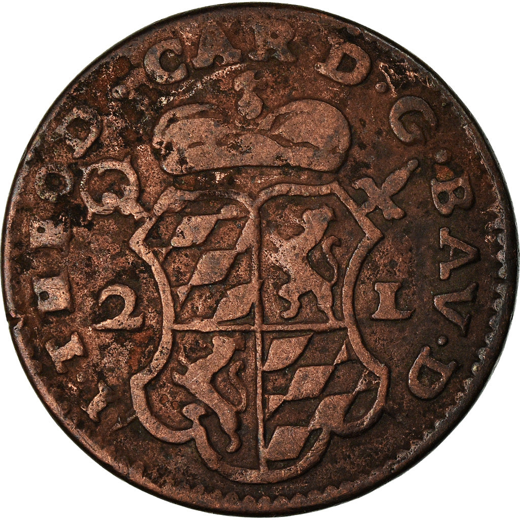 Moeda, LIÈGE, John Theodore, 2 Liards, 1751, Liege, VF(30-35), Cobre, KM:158