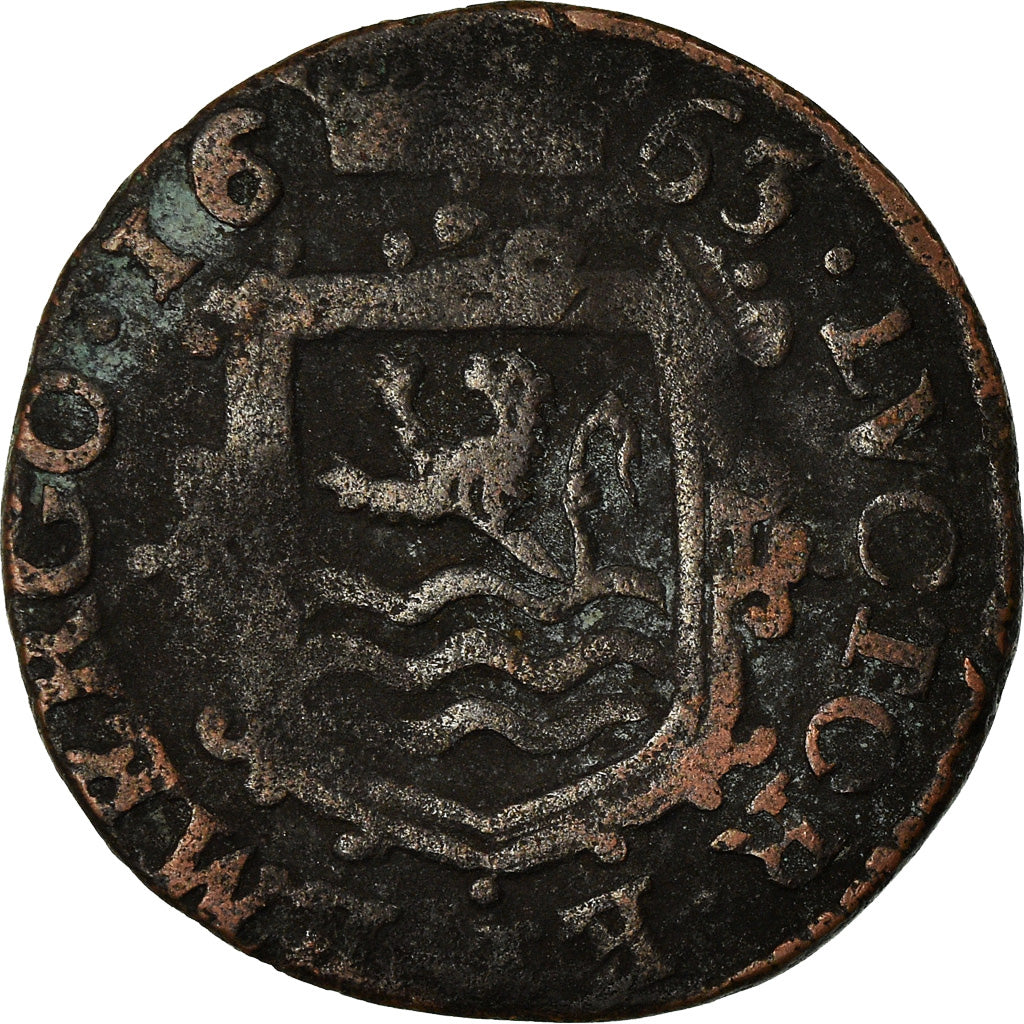 Moneda, Países Bajos, ZEELAND, Oord, 2 Duit, 1663, BC+, Cobre, KM:15.3