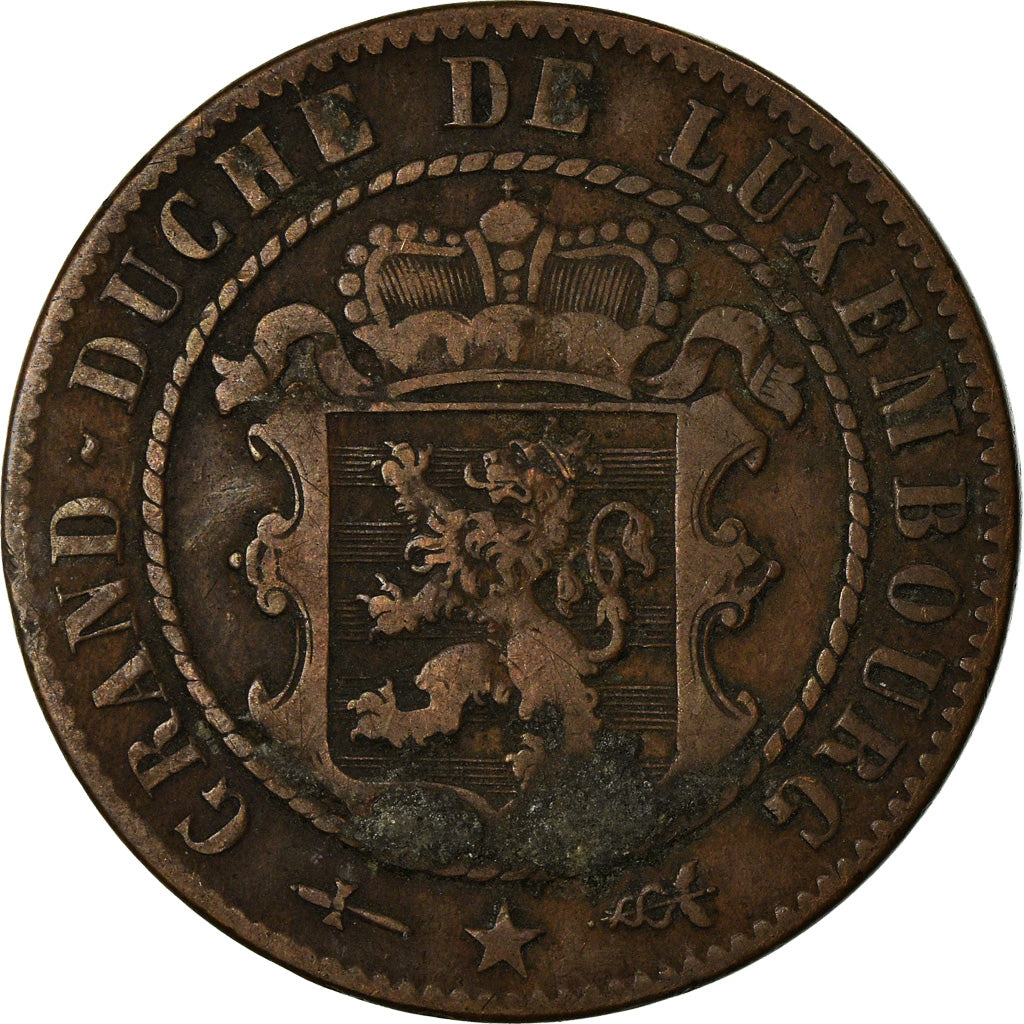 Coin, Luxembourg, William III, 10 Centimes, 1870, Utrecht, VF(30-35), Bronze