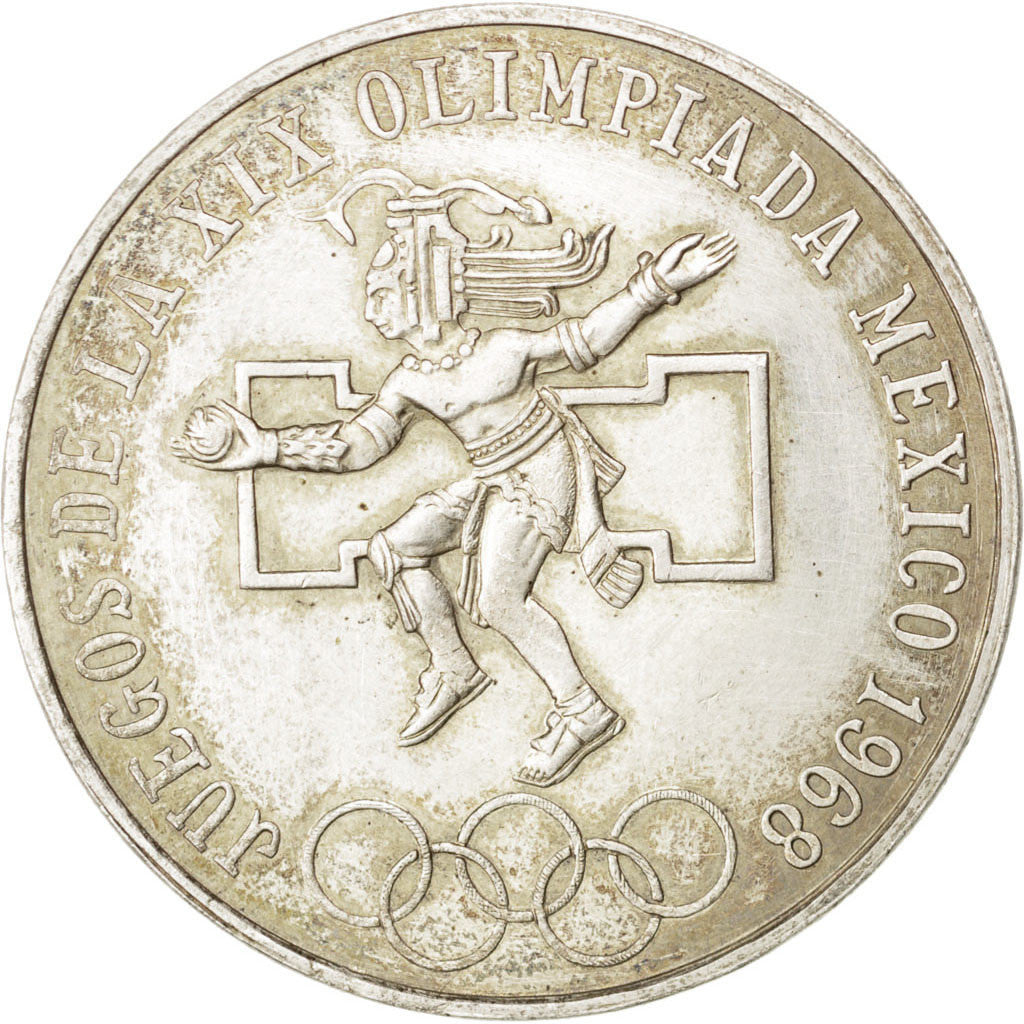Coin, Mexico, 25 Pesos, 1968, AU(55-58), Silver, KM:479.1