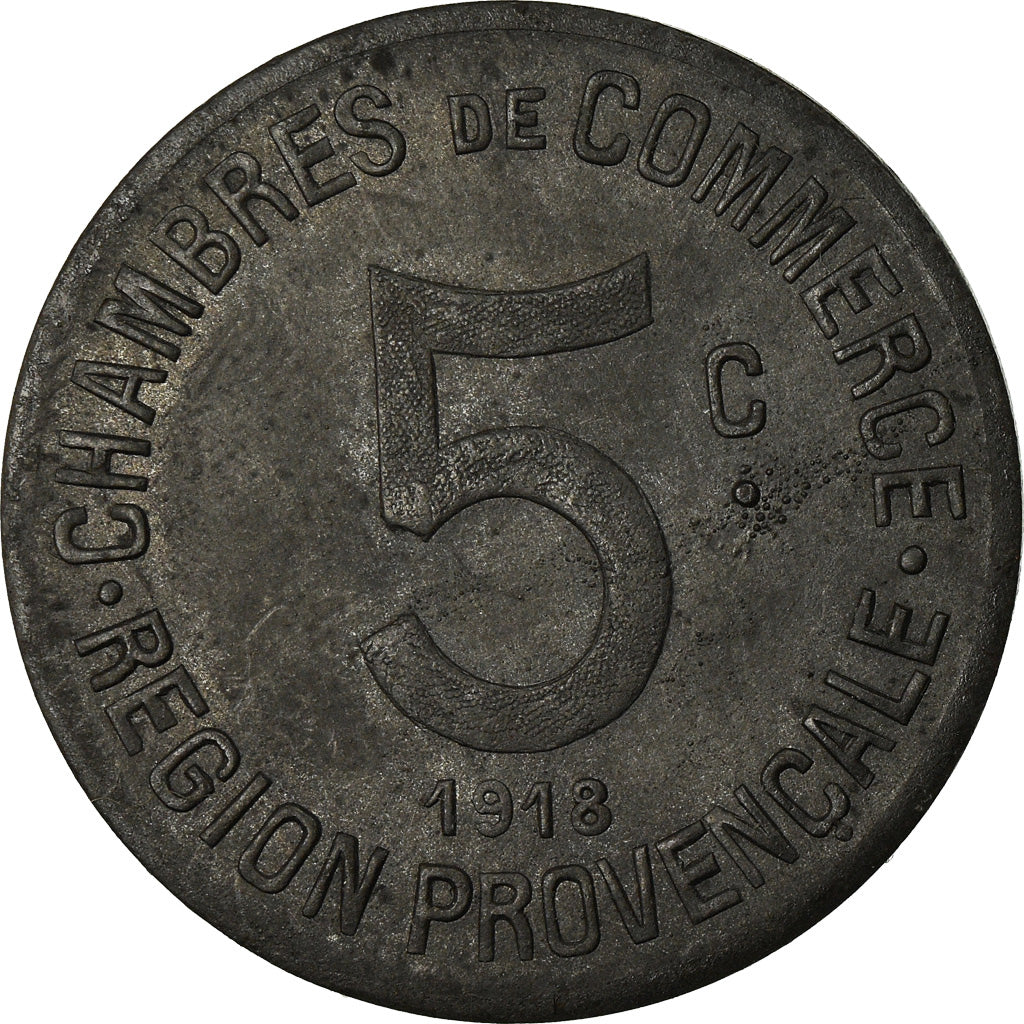Coin, France, Chambres de Commerce de la Région Provençale, 5 Centimes, 1918