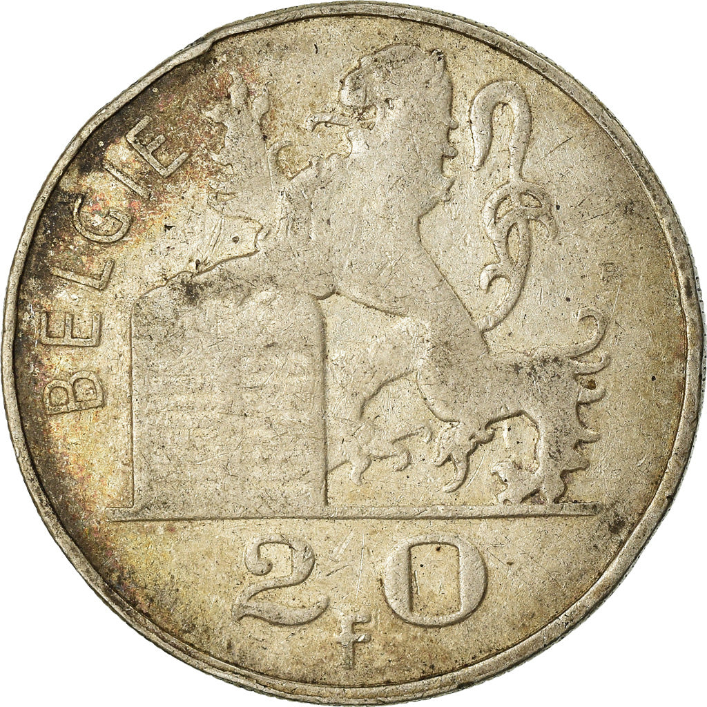 Coin, Belgium, 20 Francs, 20 Frank, 1951, VF(30-35), Silver, KM:141.1