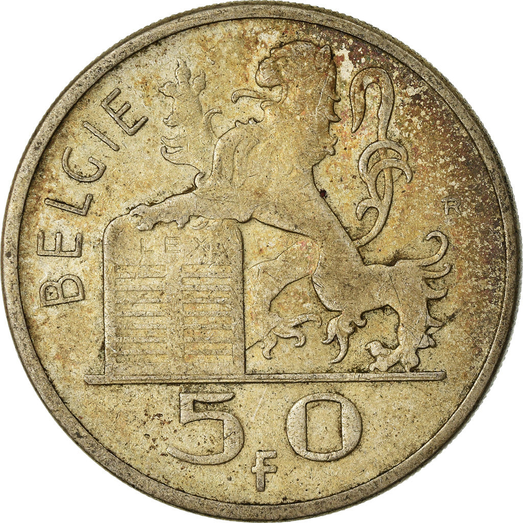 Coin, Belgium, 50 Francs, 50 Frank, 1951, VF(30-35), Silver, KM:137