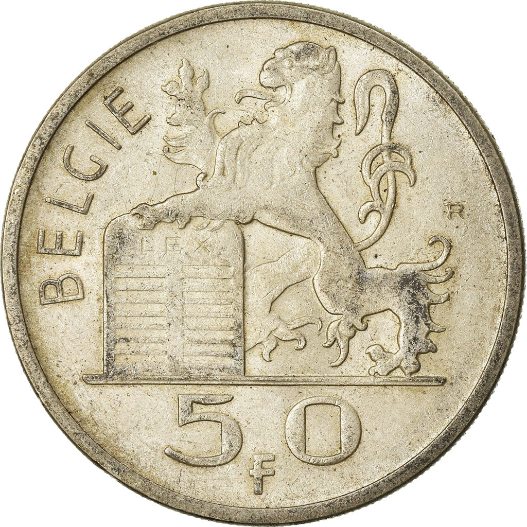 Coin, Belgium, 50 Francs, 50 Frank, 1951, EF(40-45), Silver, KM:137