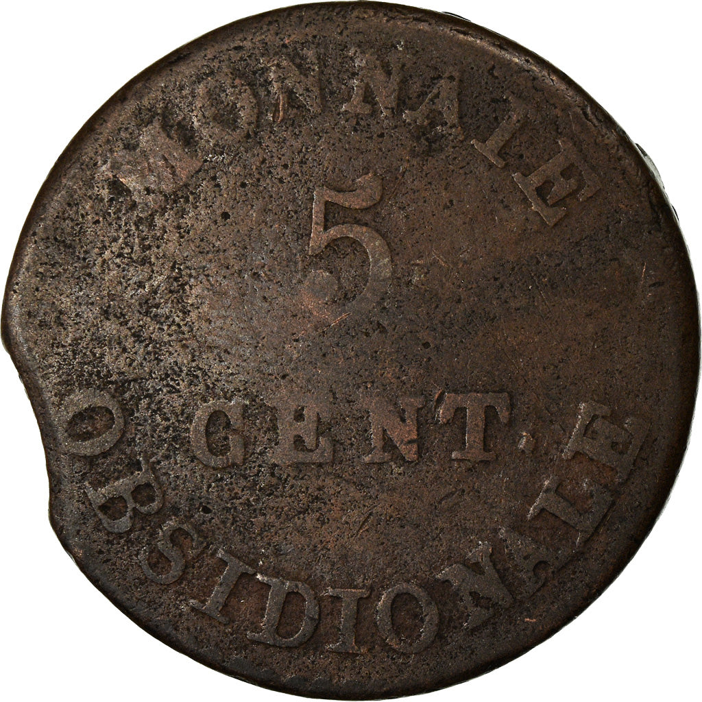 Coin, FRENCH STATES, ANTWERP, 5 Centimes, 1814, Anvers, F(12-15), Bronze