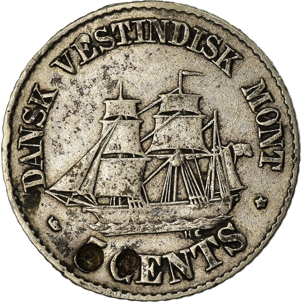 Monnaie, Danish West Indies, Frederik VII, 5 Cents, 1859, Copenhagen, TB