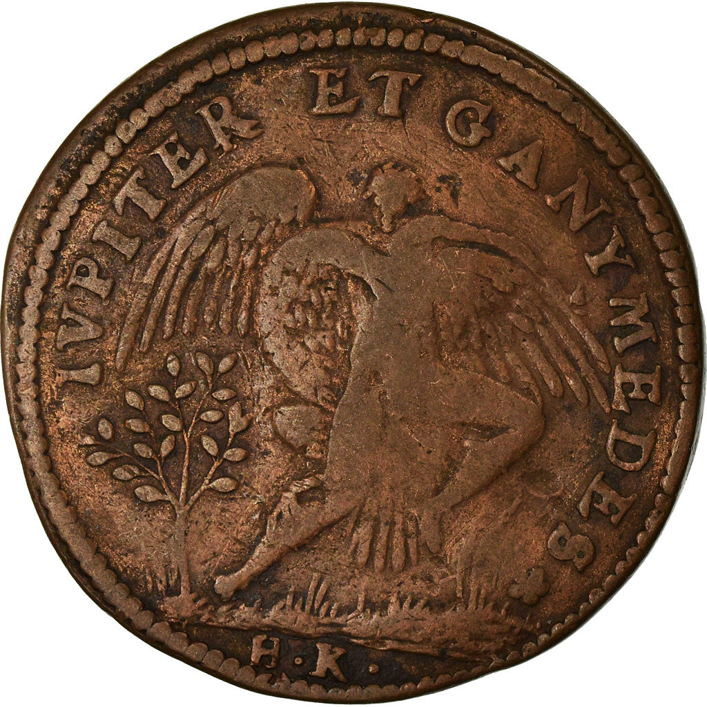 France, Jeton, Charles IX, Jupiter, Ganymède & Minerve, Nuremberg, TB+, Cuivre