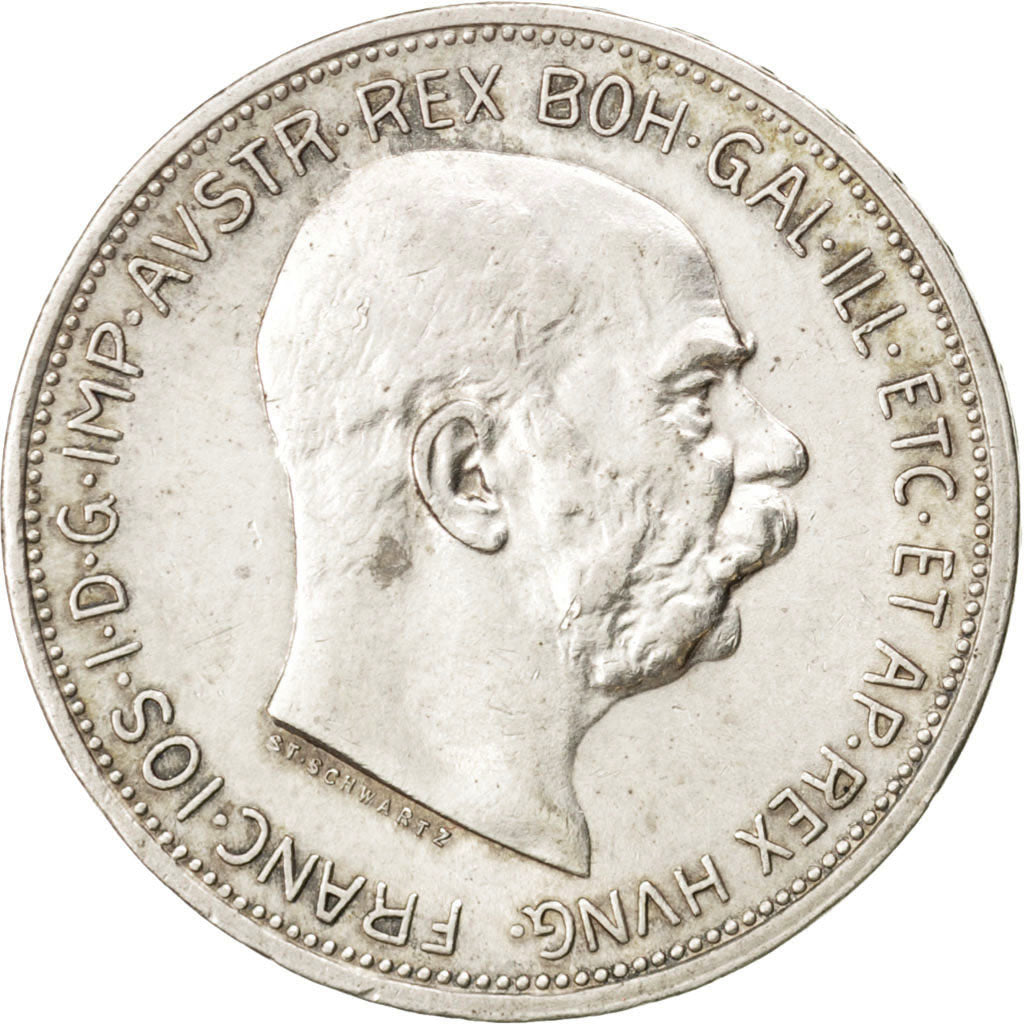 AUSTRIA, 2 Corona, 1913, KM #2821, AU(50-53), Silver, 27, 9.97
