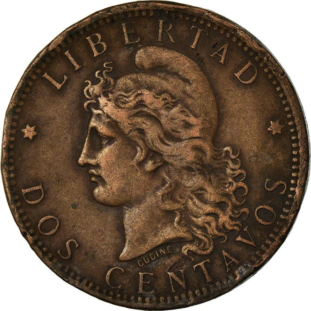 Münze, Argentinien, 2 Centavos, 1883, S+, Bronze, KM:33