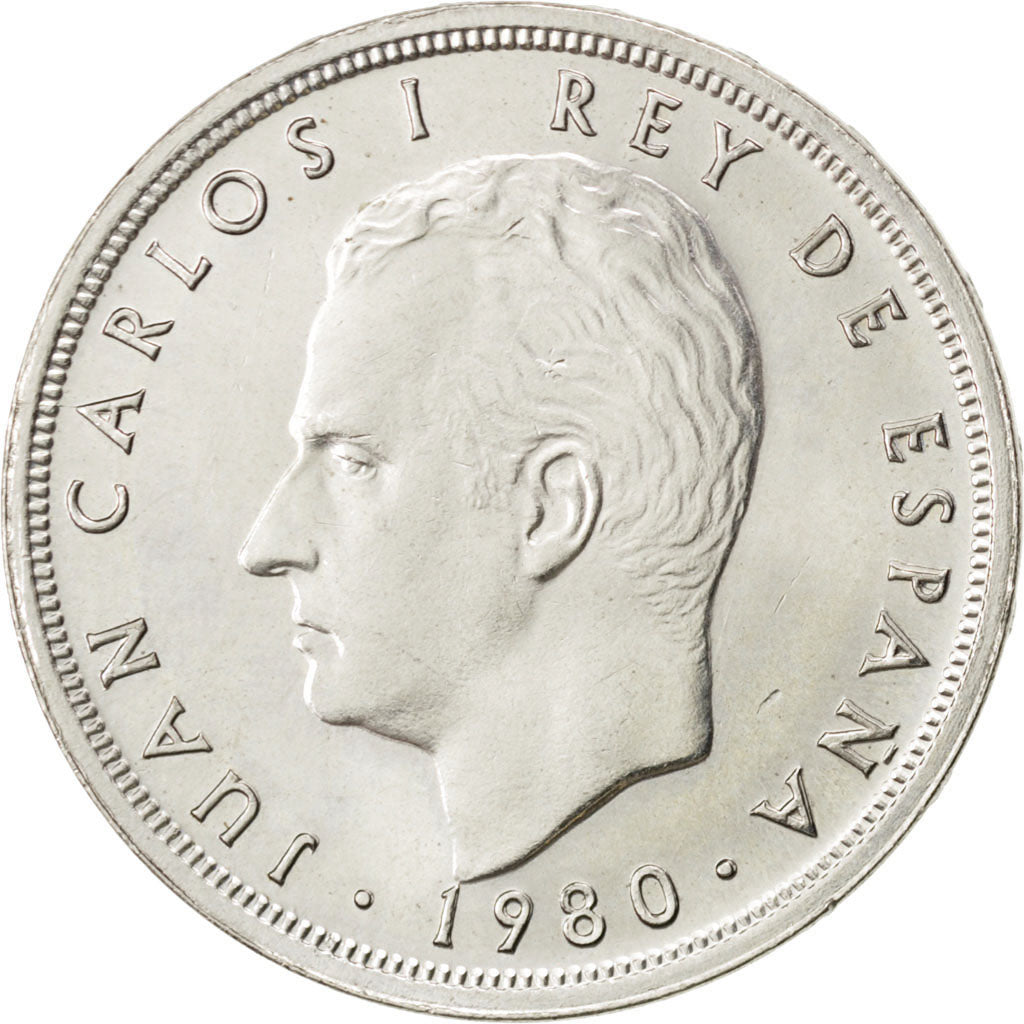 SPAIN, 50 Pesetas, 1980, KM #819, MS(63), Copper-Nickel, 30, 12.33