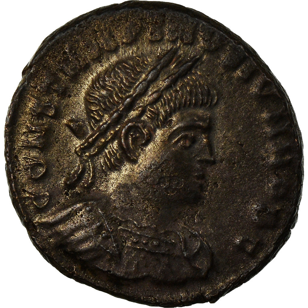 Coin, Constantine II, Nummus, Lyon, AU(55-58), Copper