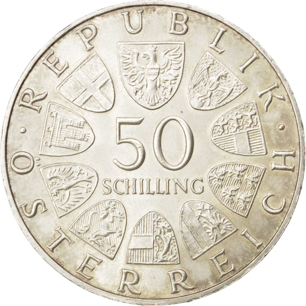 Coin, Austria, 50 Schilling, 1972, MS(60-62), Silver, KM:2914