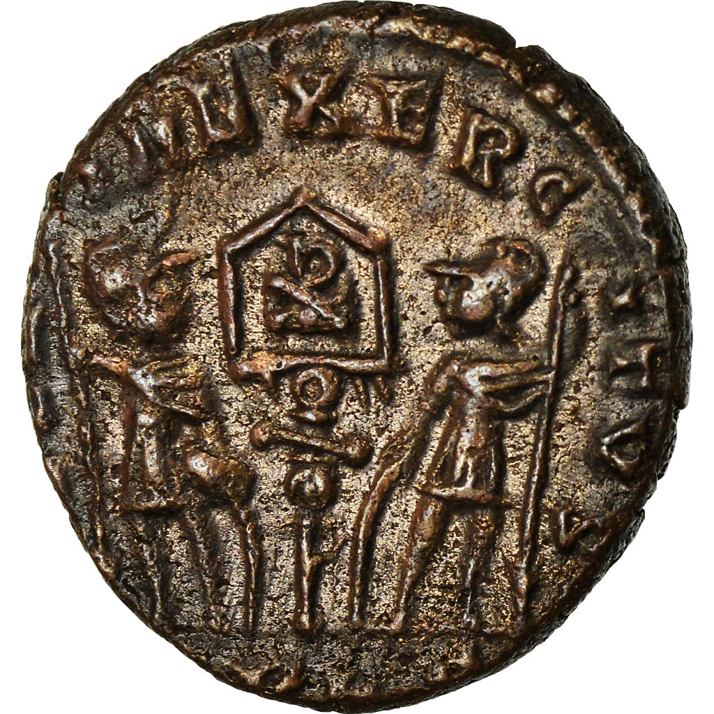 Moneda, Constantine I, Nummus, Lyon, MBC, Cobre