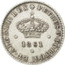 PORTUGAL, 50 Reis, 1861, KM #493, AU(50-53), Silver, 1.25