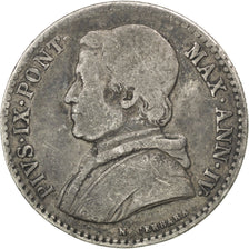 Moneda, Estados italianos, PAPAL STATES, Pius IX, 20 Baiocchi, 1850, Roma, BC