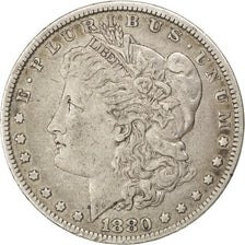 UNITED STATES, Morgan Dollar, Dollar, 1880, U.S. Mint, KM #110, EF(40-45),...