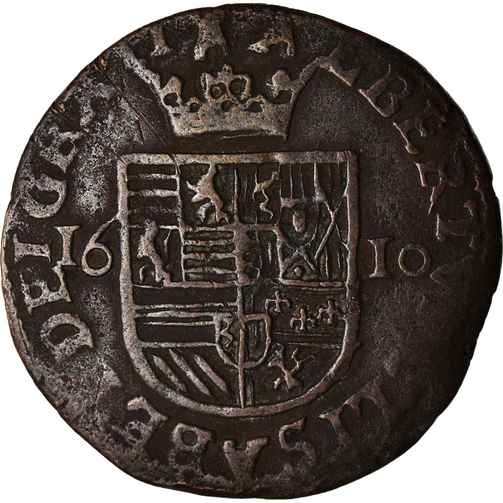 Coin, Spanish Netherlands, TOURNAI, Albert & Isabella, Liard, 12 Mites, 1610