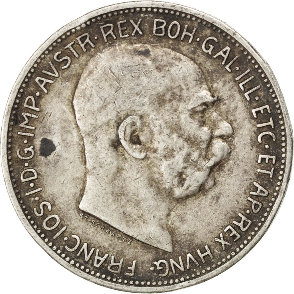 Coin, Austria, Franz Joseph I, 2 Corona, 1912, EF(40-45), Silver, KM:2821