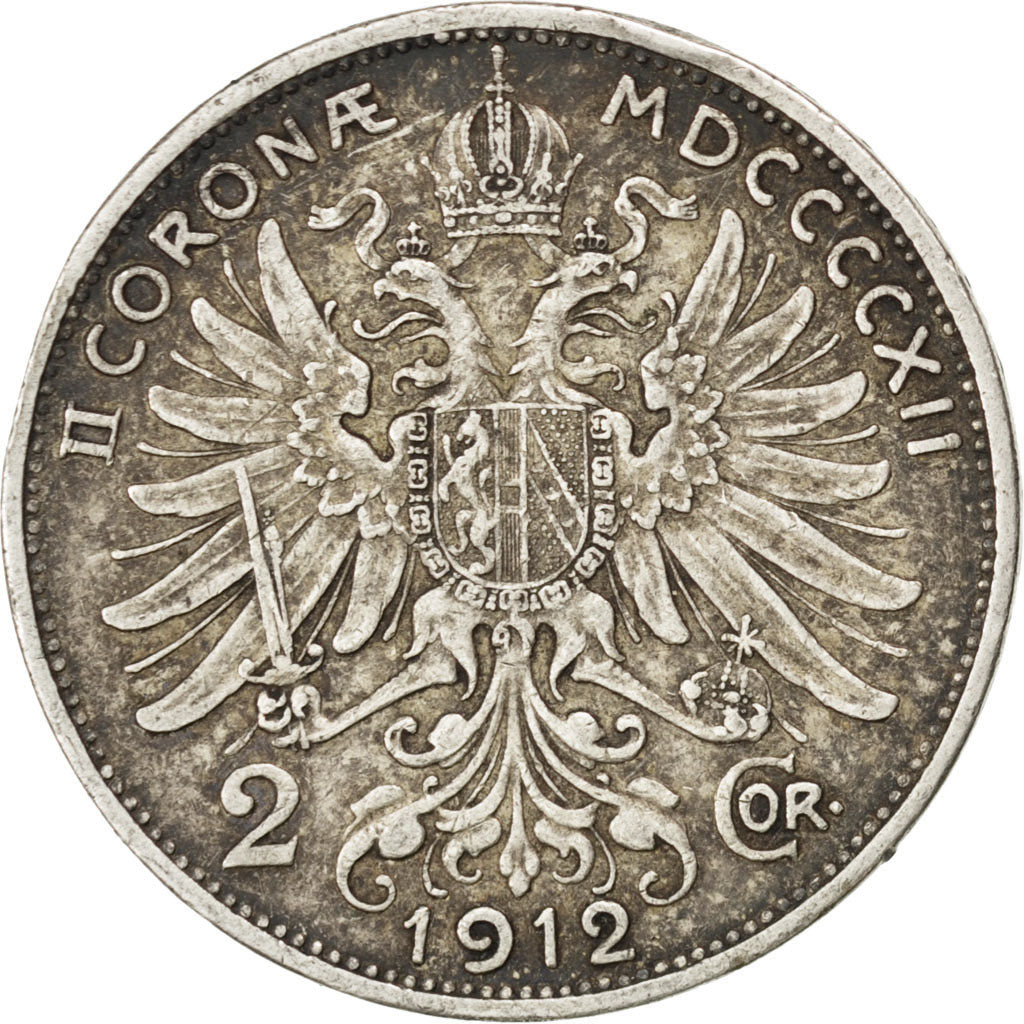 Coin, Austria, Franz Joseph I, 2 Corona, 1912, EF(40-45), Silver, KM:2821