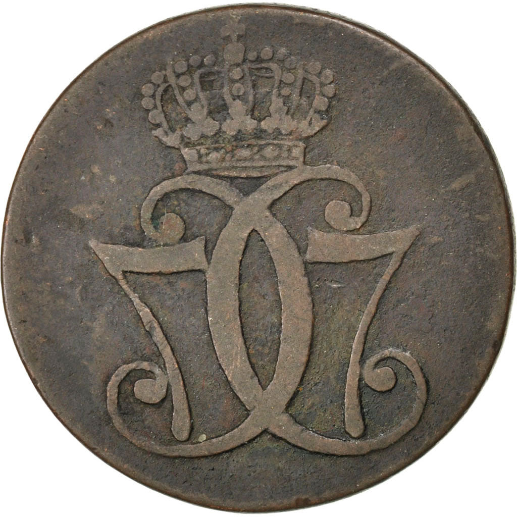 DENMARK, Skilling, 1771, KM #616.1, VF(20-25), Copper, 29, 10.80