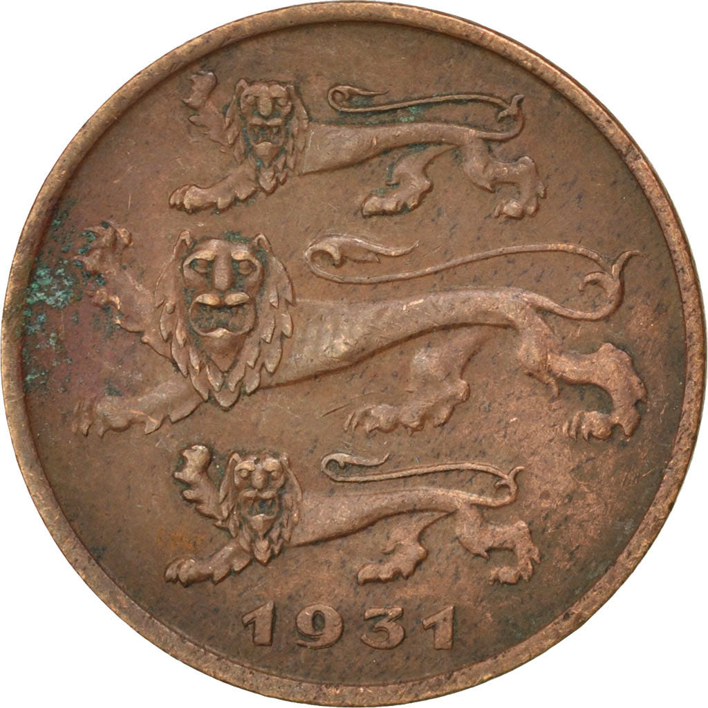 ESTONIA, 5 Senti, 1931, KM #11, EF(40-45), Bronze, 23.3, 5.05