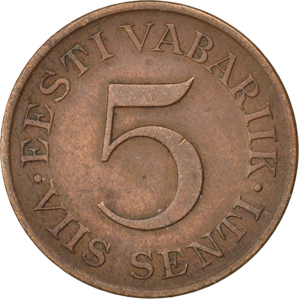 ESTONIA, 5 Senti, 1931, KM #11, EF(40-45), Bronze, 23.3, 5.05