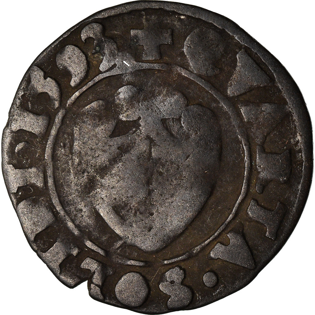 Coin, France, LORRAINE, Liard, 1/4 bugne, 1593, Metz, VF(20-25), Billon