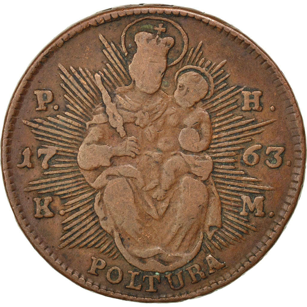 HUNGARY, Poltura, 1763, Schm, KM #377.3, VF(30-35), Copper, 14.74