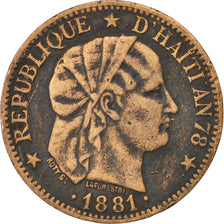 HAITI, Centime, 1881, KM #42, VF(30-35), Bronze, 4.99