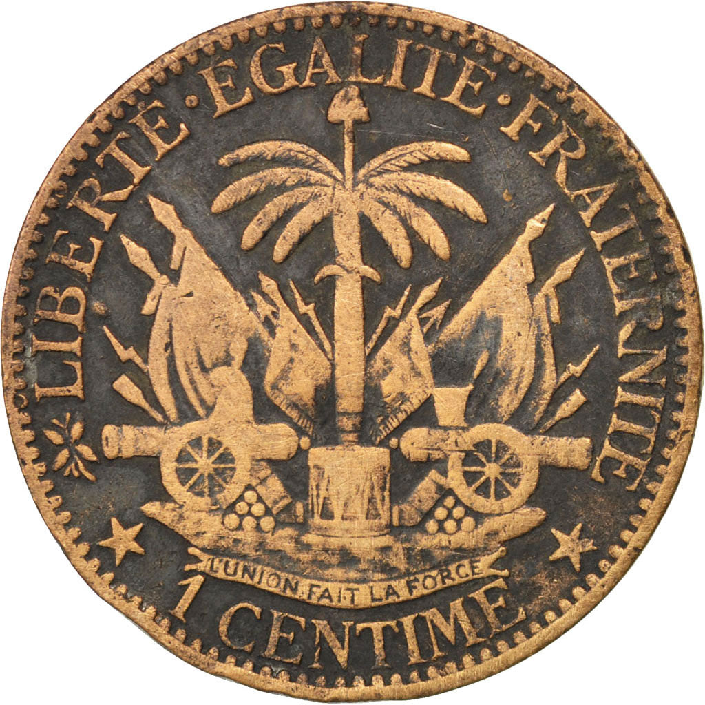 HAITI, Centime, 1881, KM #42, VF(30-35), Bronze, 4.99