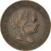 Moneda, España, Isabel II, 2-1/2 Centimos, 1867, BC+, Cobre, KM:634.2