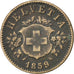SWITZERLAND, 20 Rappen, 1859, Bern, KM #7, VF(30-35), Billon, 3.13