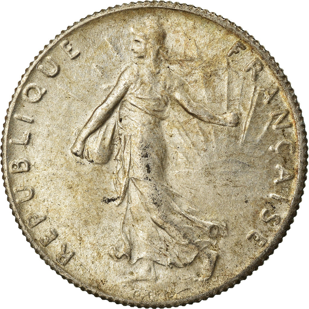 Moeda, França, Semeuse, 50 Centimes, 1919, Paris, AU(55-58), Prata, KM:854