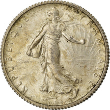 Coin, France, Semeuse, Franc, 1917, Paris, AU(50-53), Silver, KM:844.1