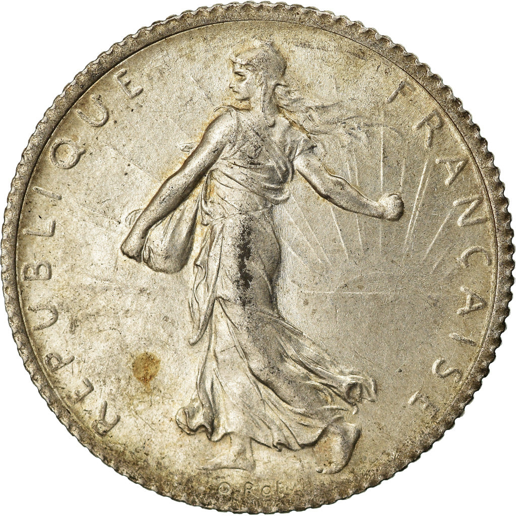 Coin, France, Semeuse, Franc, 1919, Paris, AU(55-58), Silver, KM:844.1