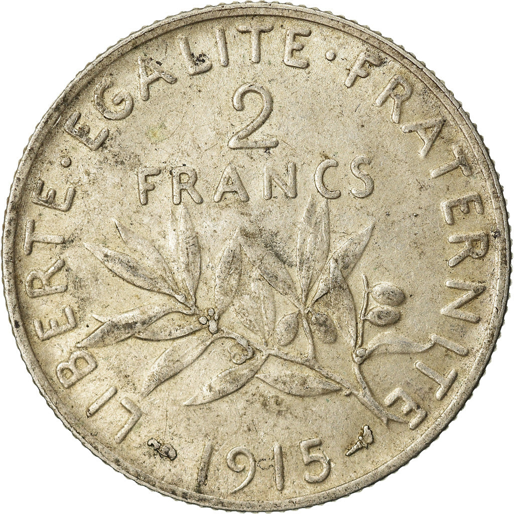 Coin, France, Semeuse, 2 Francs, 1915, Paris, EF(40-45), Silver, KM:845.1