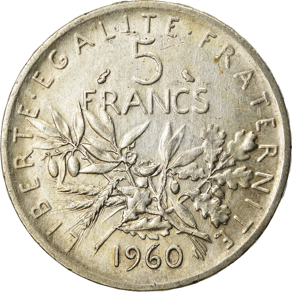 Coin, France, Semeuse, 5 Francs, 1960, Paris, AU(50-53), Silver, KM:926