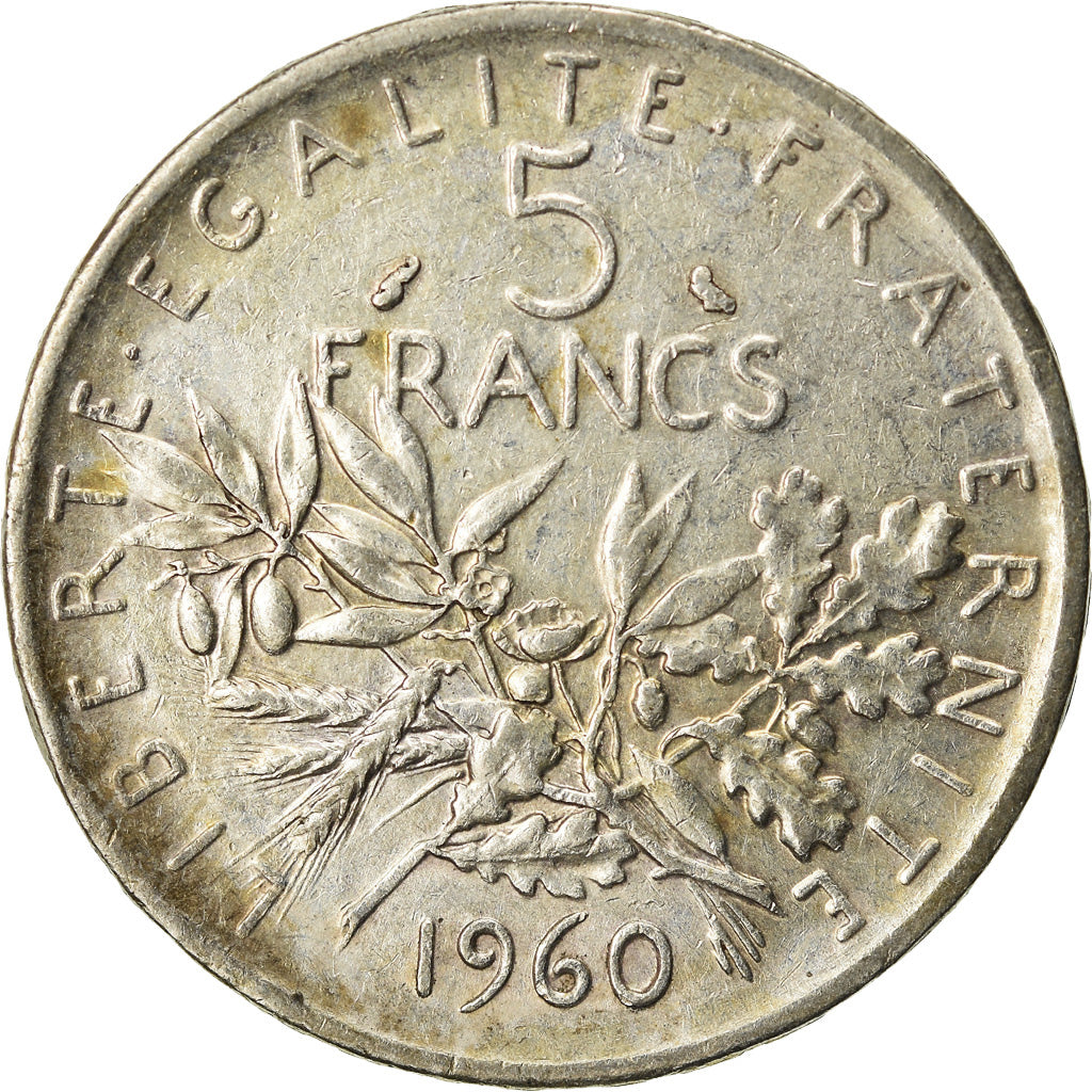Coin, France, Semeuse, 5 Francs, 1960, Paris, AU(50-53), Silver, KM:926