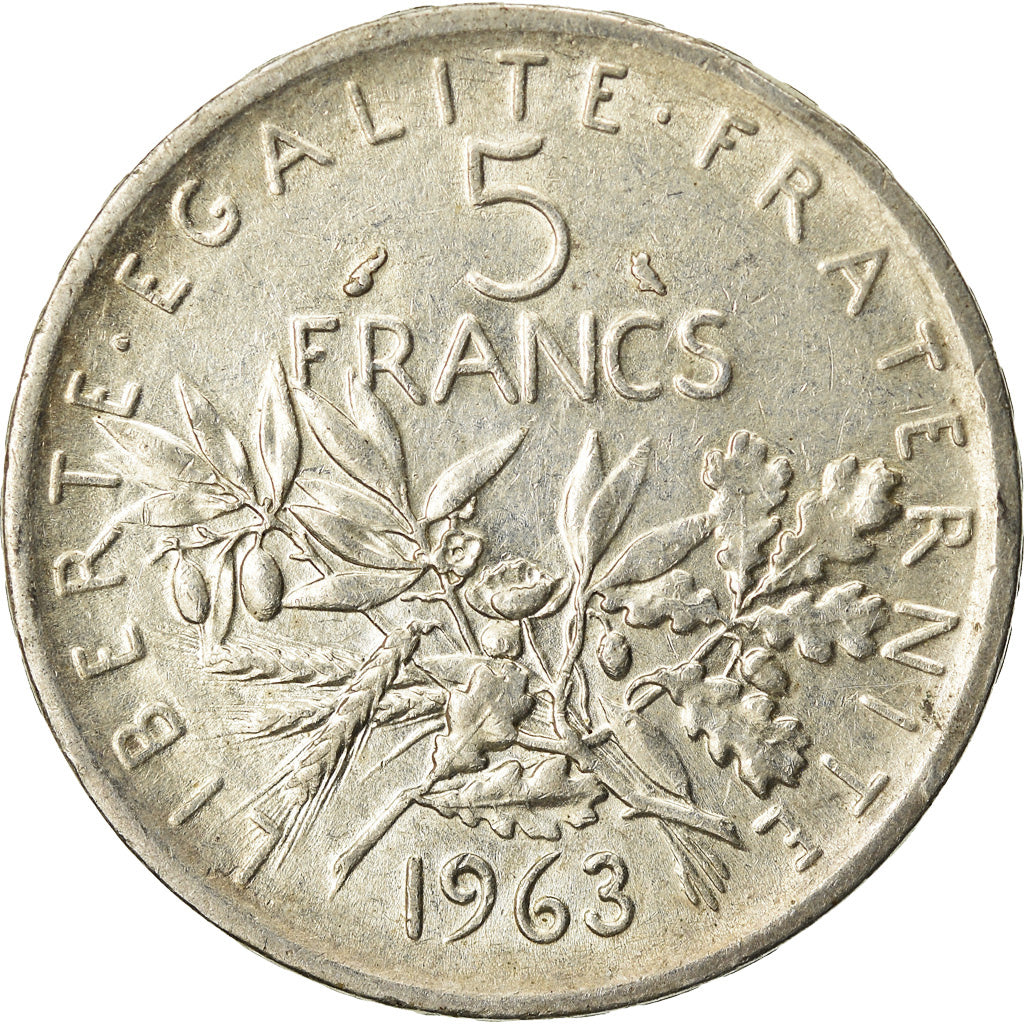 Coin, France, Semeuse, 5 Francs, 1963, Paris, AU(50-53), Silver, KM:926