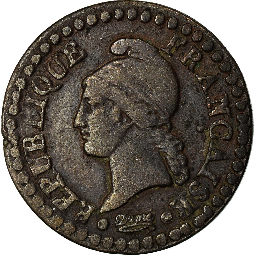 Coin, France, Dupré, Centime, AN 7, Paris, EF(40-45), Bronze, KM:646