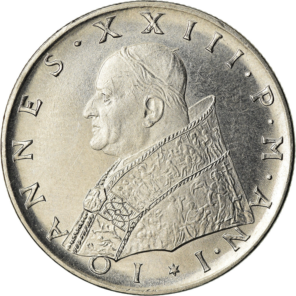 Coin, VATICAN CITY, John XXIII, 100 Lire, 1959, Rome, MS(60-62), Stainless
