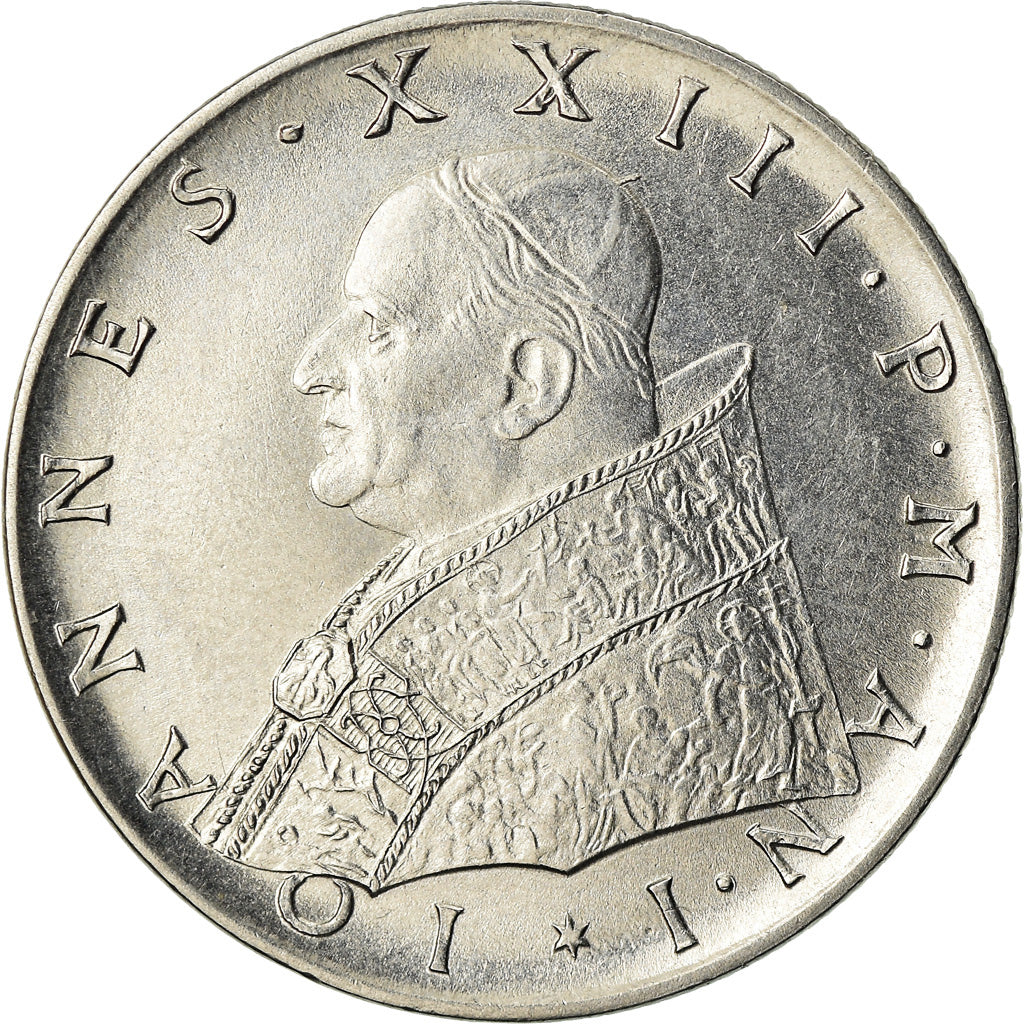 Coin, VATICAN CITY, John XXIII, 100 Lire, 1959, Rome, MS(60-62), Stainless