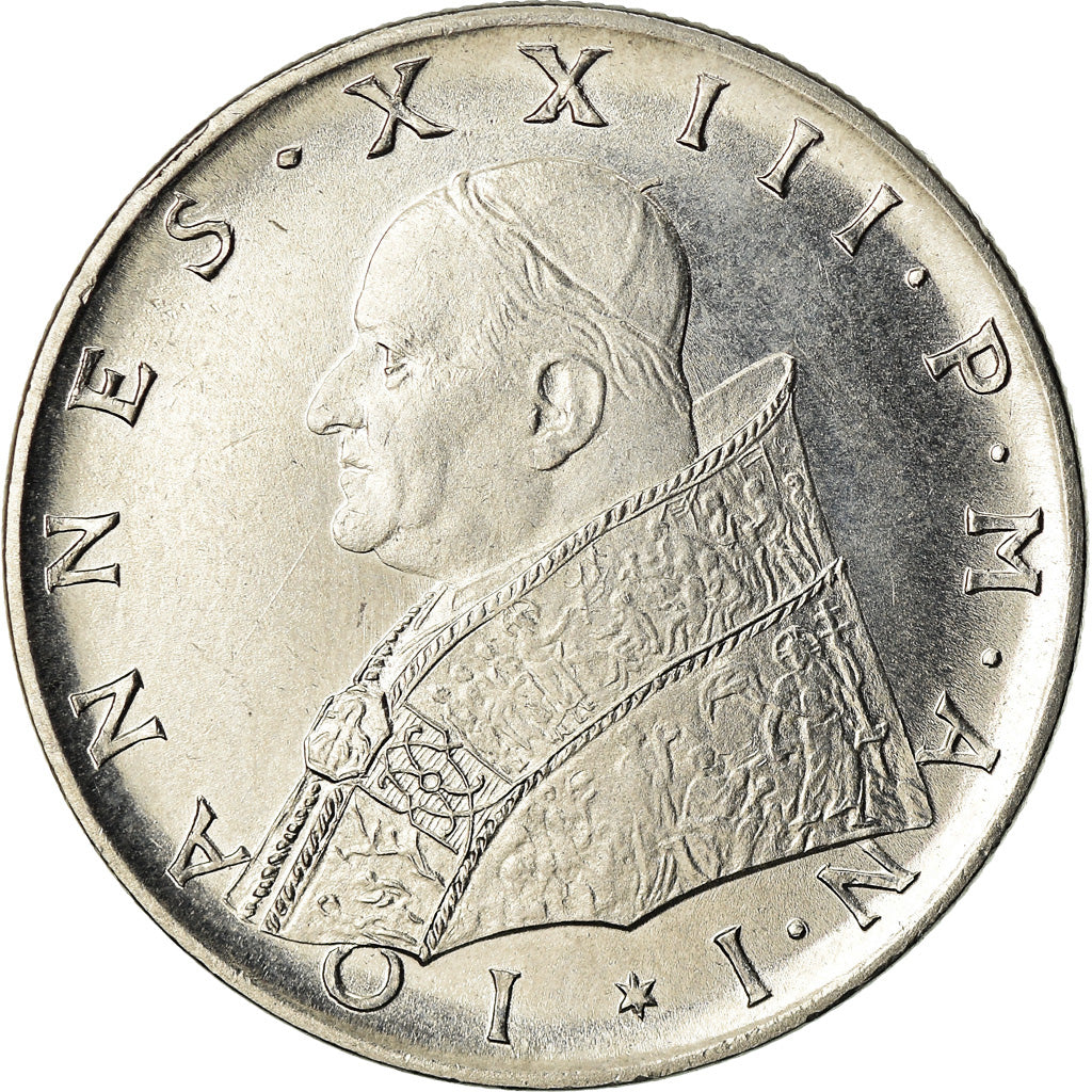 Coin, VATICAN CITY, John XXIII, 100 Lire, 1959, Rome, MS(60-62), Stainless
