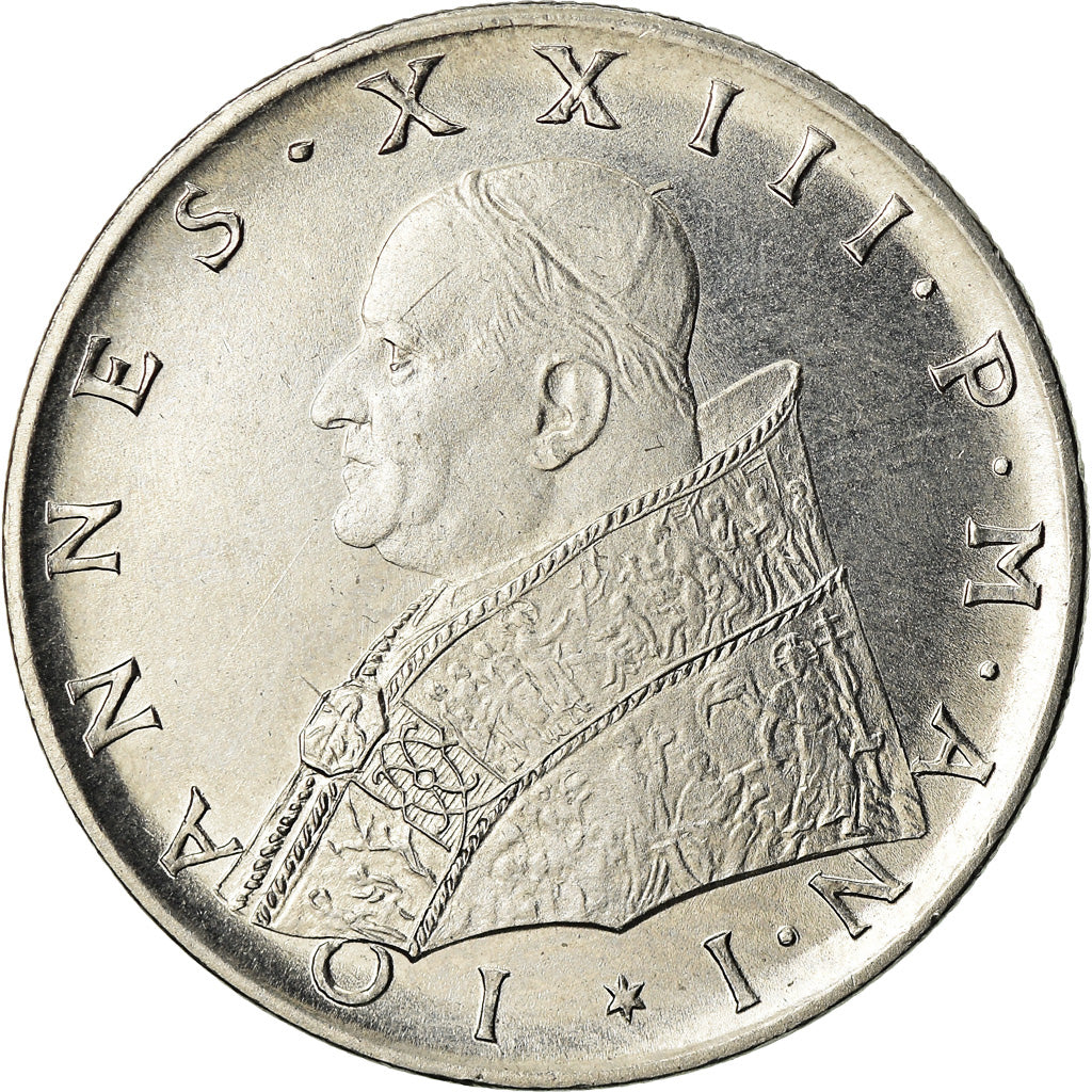 Coin, VATICAN CITY, John XXIII, 100 Lire, 1959, Rome, MS(60-62), Stainless