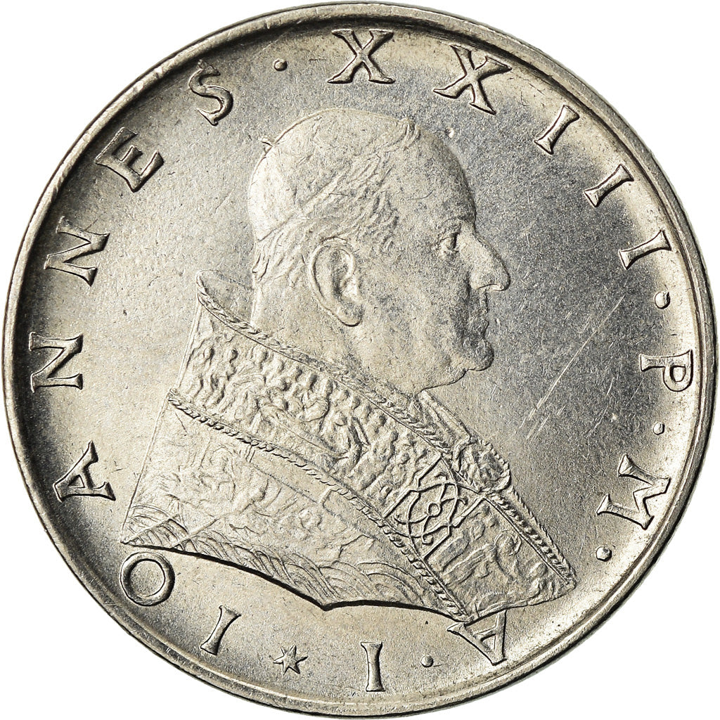 Münze, Vatikanstadt, John XXIII, 50 Lire, 1959, Roma, VZ, Stainless Steel