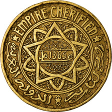 Coin, Morocco, Mohammed V, 5 Francs, 1365, Paris, EF(40-45), Aluminum-Bronze