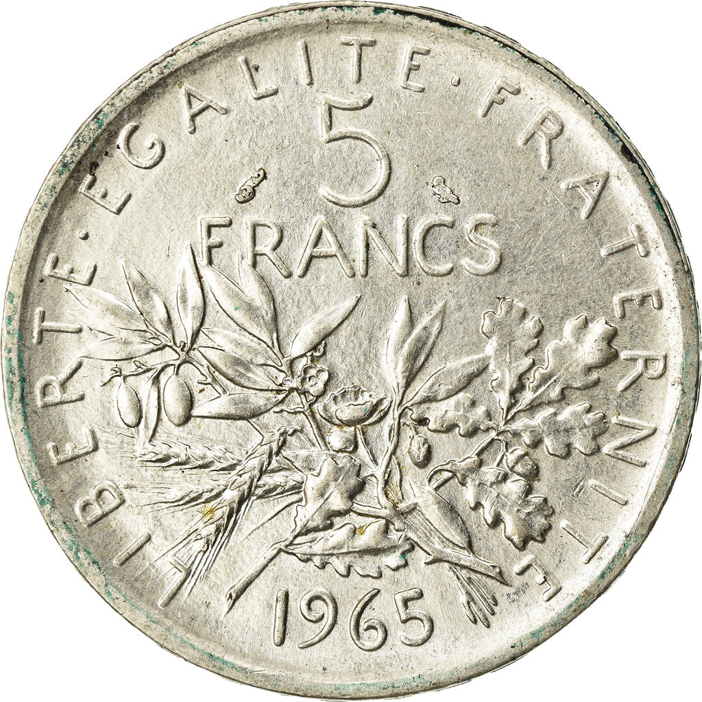 Coin, France, Semeuse, 5 Francs, 1965, Paris, AU(55-58), Silver, KM:926