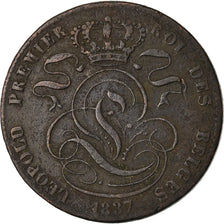 Coin, Belgium, Leopold I, 5 Centimes, 1837, VF(20-25), Copper, KM:5.1