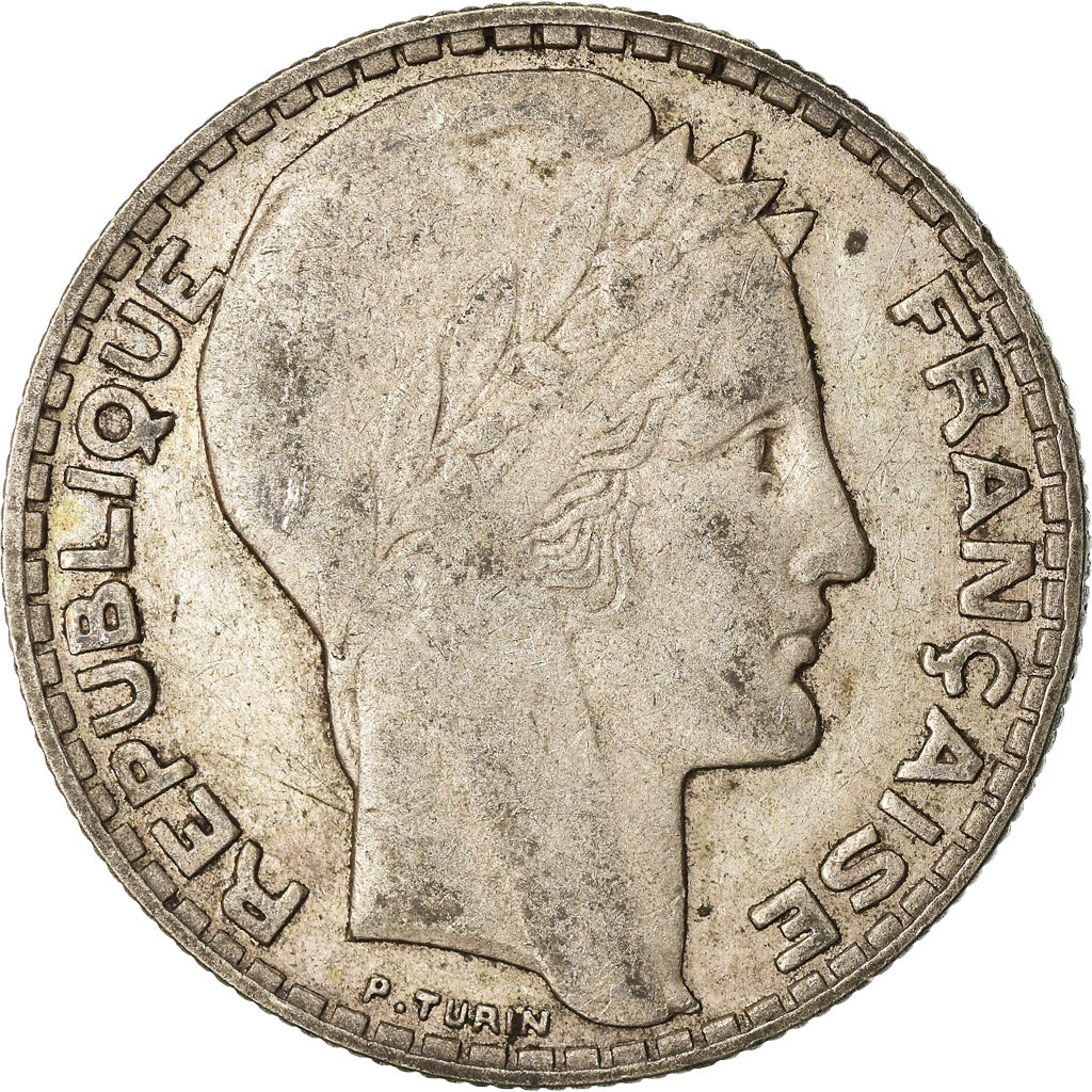 Moneta, Francia, Turin, 10 Francs, 1933, Paris, MB+, Argento, KM:878