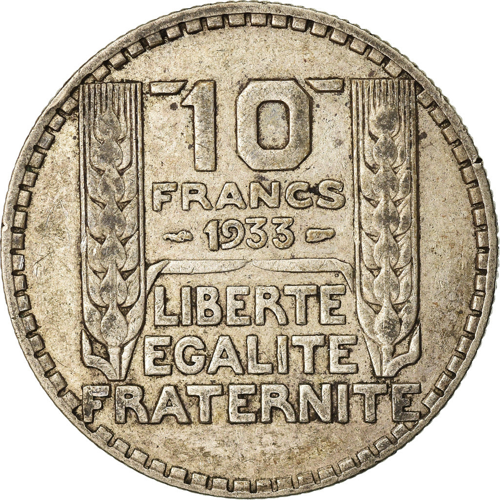 Moneta, Francia, Turin, 10 Francs, 1933, Paris, MB+, Argento, KM:878